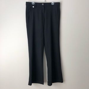 Tory Burch Black Flat Front Wide Leg Pants Size 12